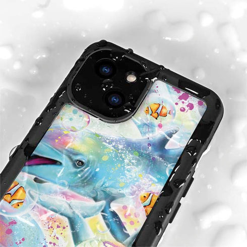 Pastel Dolphins by Sheena Pike iPhone 15 Plus Waterproof Case